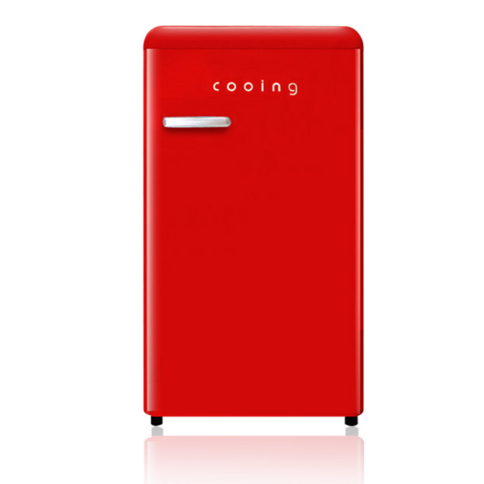 소주냉장고 쿠잉 레트로 소형 냉장고 레드, REF-S92R, 레드