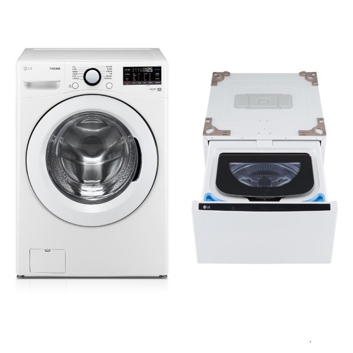 LG전자 트롬 세탁기 + 트윈 미니워시 세트 F19WDWPX 19kg + 4kg 방문설치