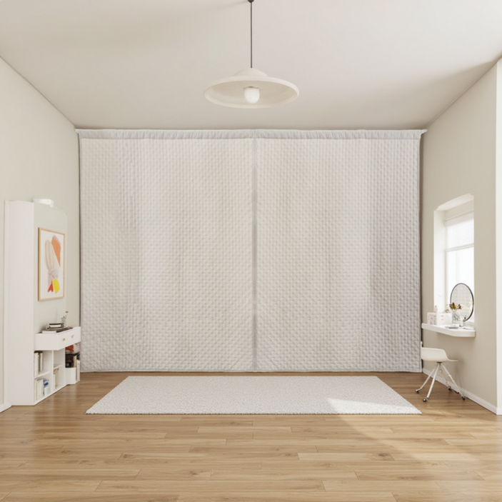 코멧 방한 누빔 커튼 (커튼링 6개 포함)