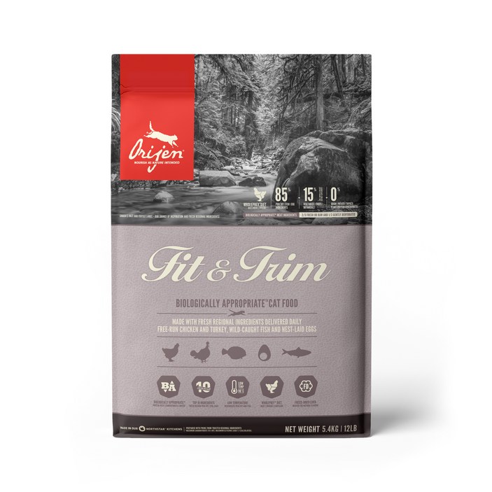 오리젠 어덜트 피트 앤 트림 캣 건식사료, 닭, 5.4kg, 1개