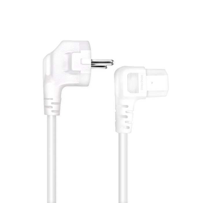 그리디파머스 컴퓨터 파워 코드 ㄱ자 꺽임 케이블 화이트 3C x 0.75SQ 10A 250V, 1m, 1개