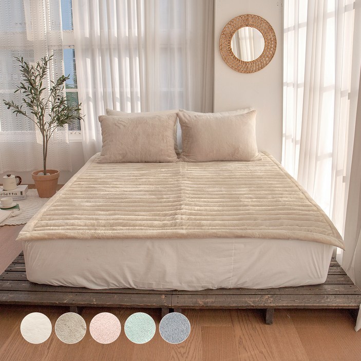 그래이불 국내 제조 스노우 프리미엄 10mm 라셀 극세사 침대 패드