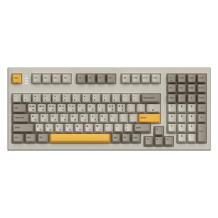 COX LL 블루투스 유무선 무접점 키보드, Yellow + Ivory + Gray, CNK103 PRO, 무접점