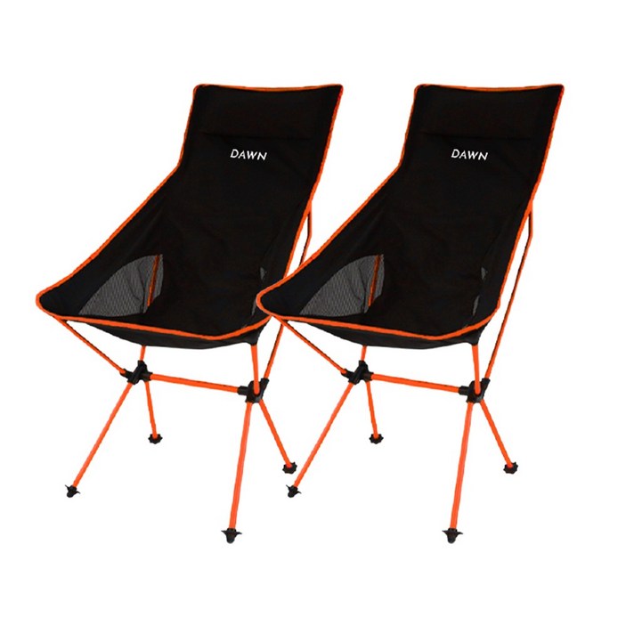 던 고르고 휴대용 접이식 캠핑 의자 체어 캠핑용품 1+1, 주황색+주황색