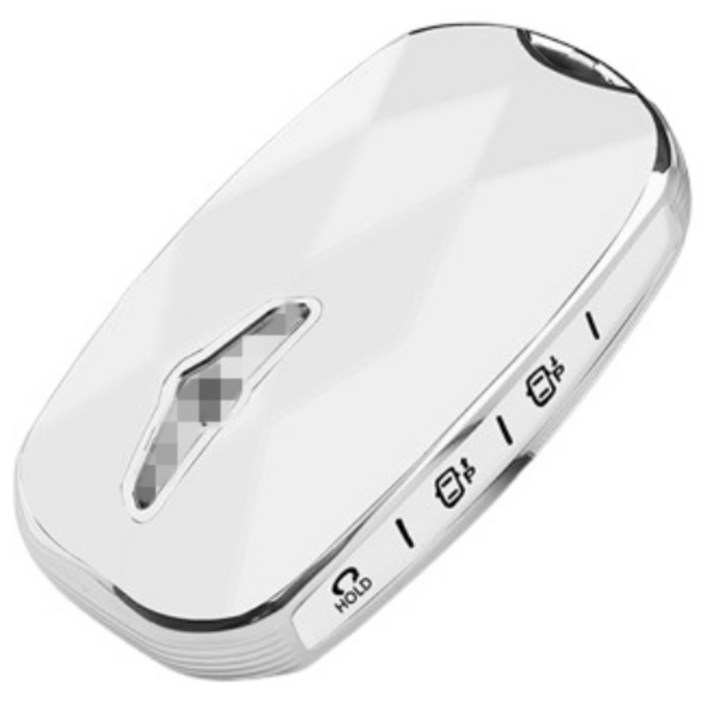 키에티 제네시스 신형 7버튼 스마트키 호환 TPU 키케이스 단품, 실버-화이트