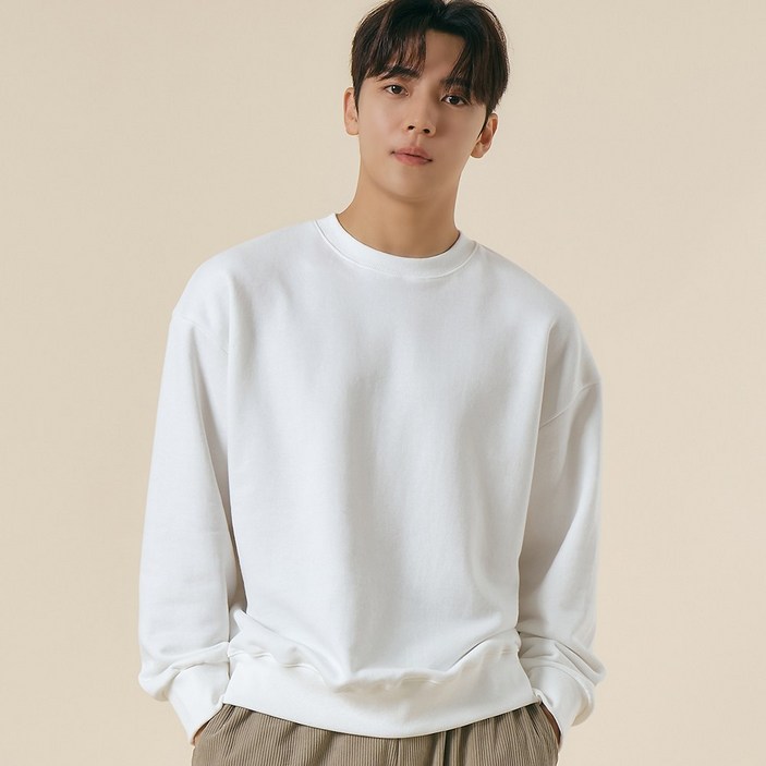 벨로시티 퀄리티 좋은 국내생산 면100 오버핏 무지 헤비웨이트 맨투맨 티셔츠