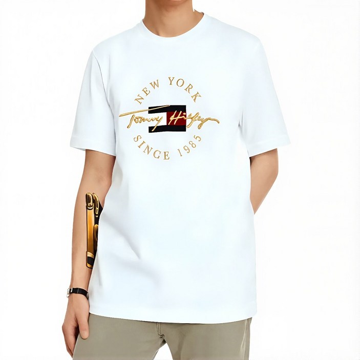 타미힐피거 남녀 공용 반팔 티셔츠 T4510