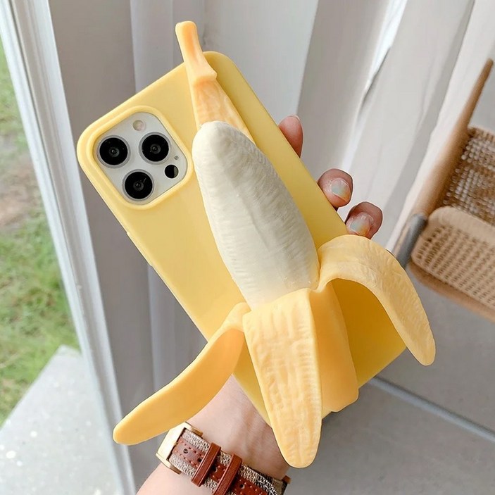 갤럭시 S25E S24 S23 FE S22 플러스 울트라 말랑이 바나나 3D 입체 케이스