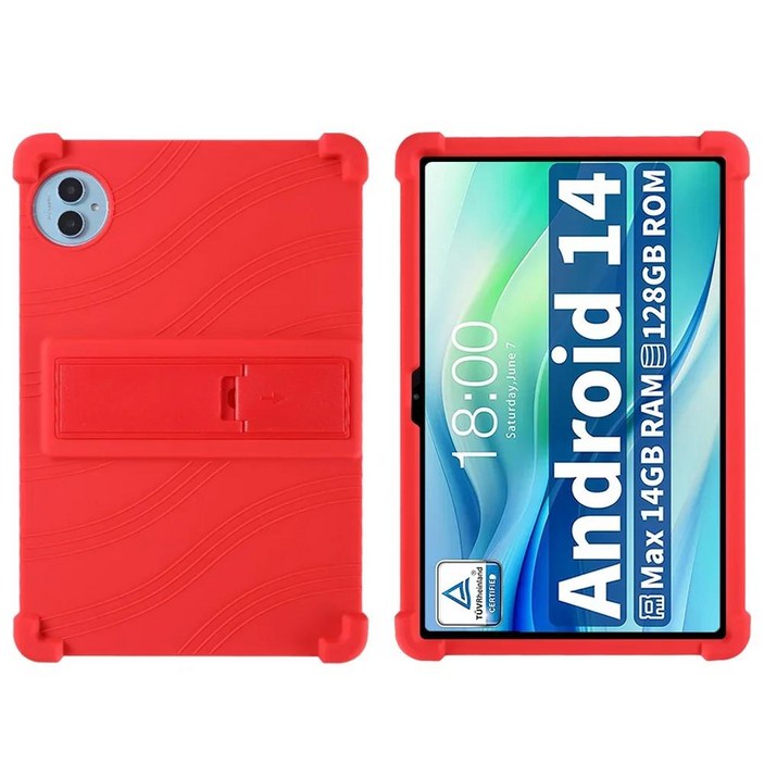 태블릿 소프트 실리콘 스탠드 보호 쉘, Teclast P50, 안드로이드 14 용, 11 인치 케이스 조정 가능한 충격