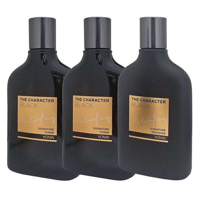 보닌 더캐릭터 블랙 시그니처 3종 (스킨2개+로션1개) 남성화장품