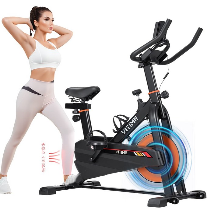 가정용 실내자전거 헬스사이클 헬스바이크 가정용 무소음 유산소 자전거 운동기구 스피닝자전거 플라이휠 6KG, Q5