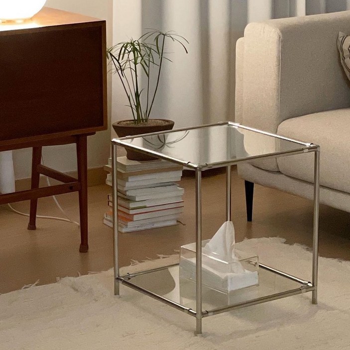 DIY 오그레 스테인레스 모듈 가구 큐브 사이드 테이블