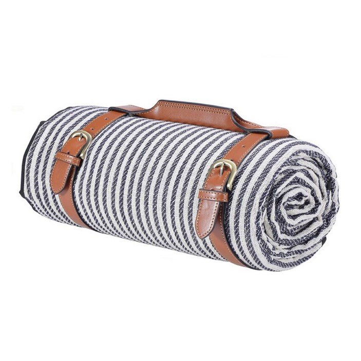 알루이 감성 돗자리 방수 피크닉 매트, 다크그레이 스트라이프