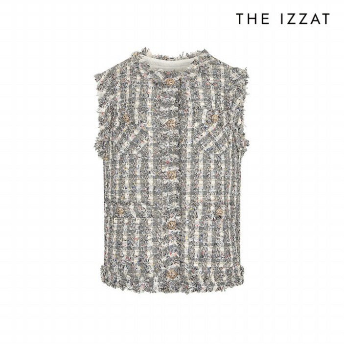 더아이잗 메탈사 프린지 트위드 베스트 IN9M0VT70DH1959989