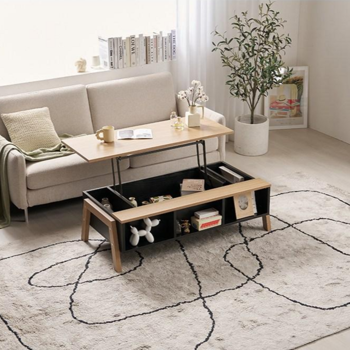 오전9시이전주문시<당일출고>[우트리]국내제조!! 페이스 1200거실리프트업테이블, 블랙오크