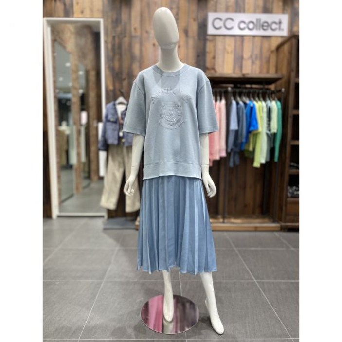 [ 씨씨콜렉트 ] 플리츠 블록 니트 롱 원피스 C223PSE031(3645785) 백화점