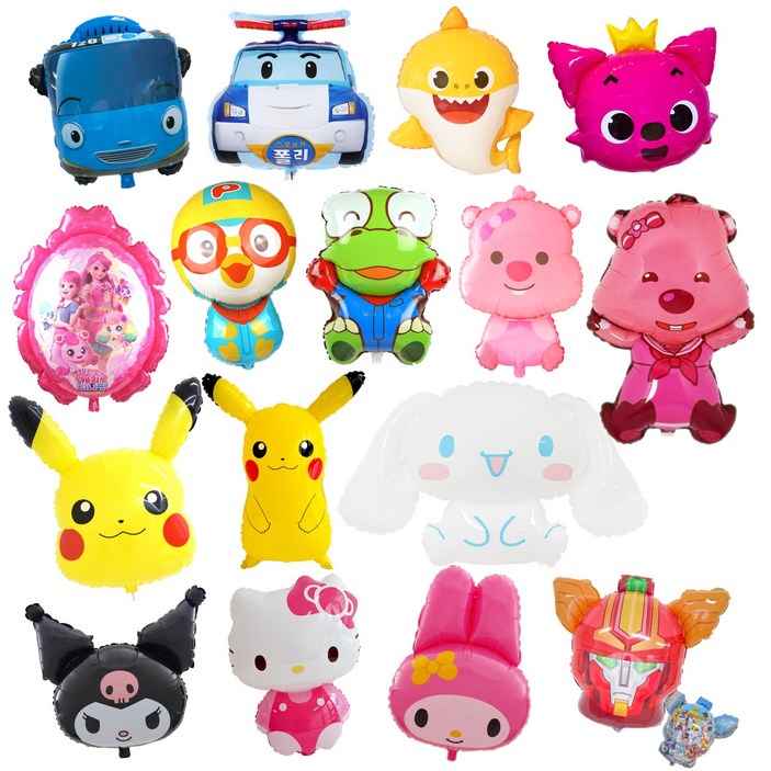 쏙쏙마켓 캐릭터 슈퍼쉐입 은박풍선 생일파티용품 16종, 1개, 루피