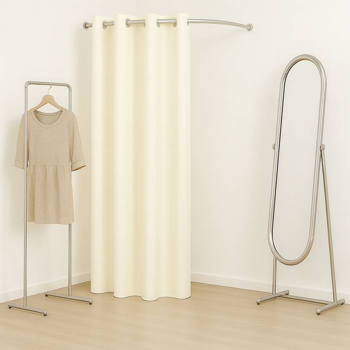 소프닉 옷가게 커튼 간이 피팅룸 매장 탈의실 코너 커튼봉