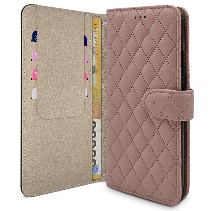 아리움 헤리스 퀼팅 지갑형 카드 분실방지 덮개 다이어리 케이스