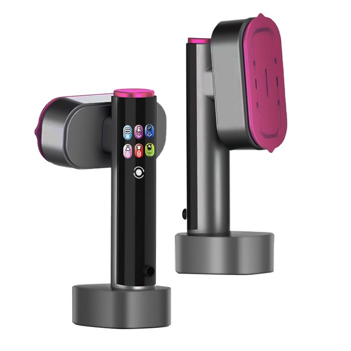 Voltmate 핸디형 스팀다리미 5가지 온도 조절 8S 빠른 스팀 디지털 표시창 2in1 가정용 여행용, 회색