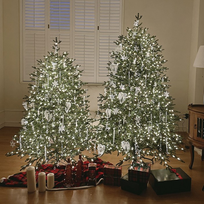 10년거뜬사용 아벨트리 프리미엄 풍성한 PE100 크리스마스 트리 오너먼트 76개 세트