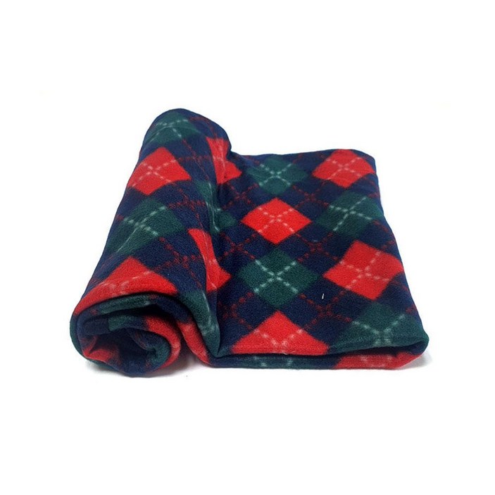 체크 겨울 기모담요 따뜻한 보온 미니 무릎담요 소형