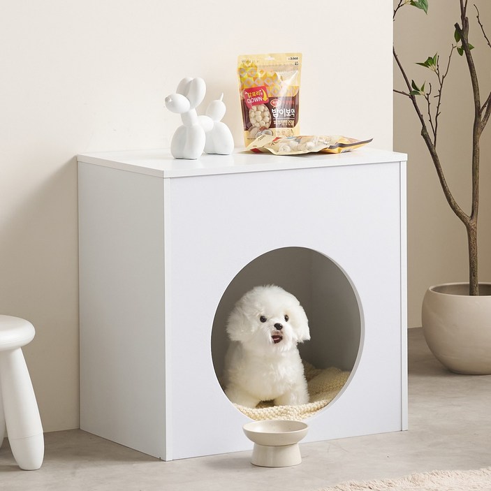 잉글랜더 오트 강아지집 고양이 숨숨집 겸용 협탁 600600