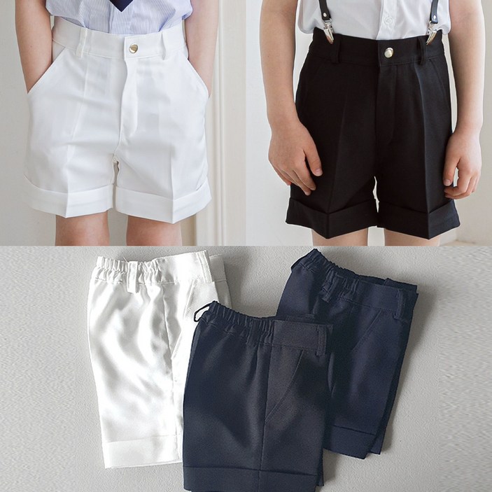 키즈톡톡 아동 정장 바지 반바지 121호 돌 아기 주니어 유아 어린이 키즈 흰바지 검정반바지 흰반바지 어린이날 돌복