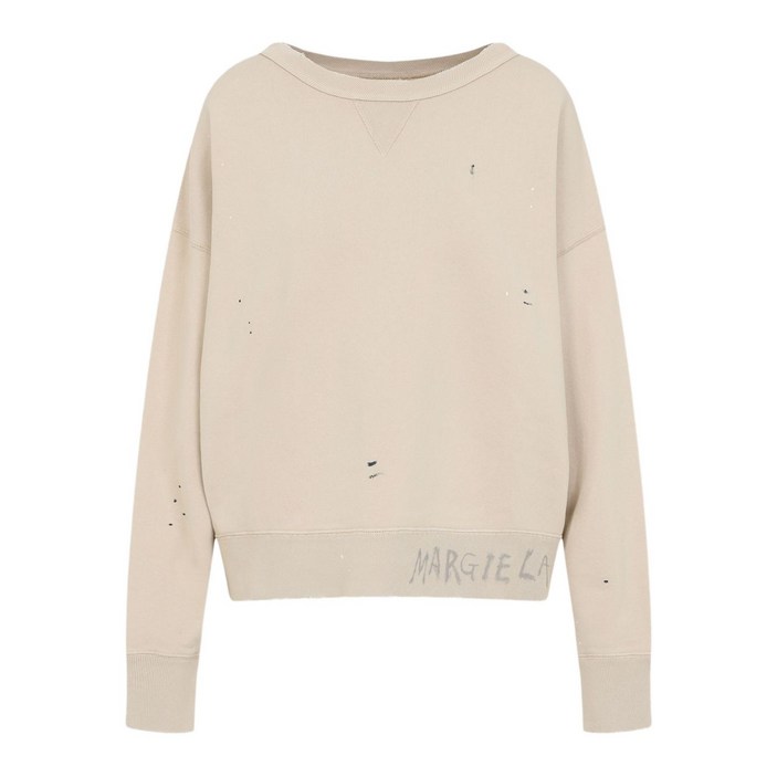 메종 마르지엘라 로고 프린트 스웨트셔츠