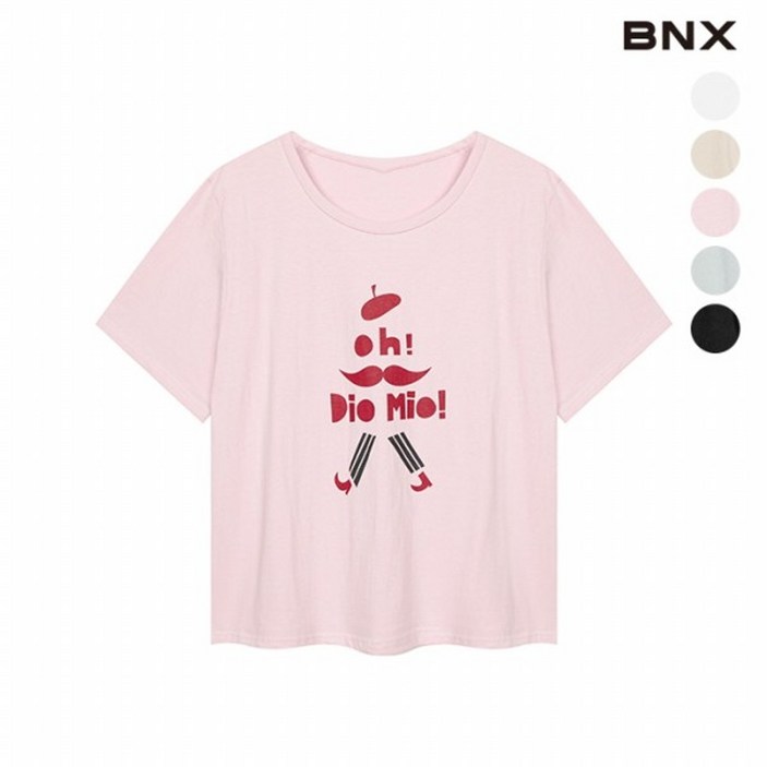 BNX 여성 디오미오 나염 코튼 티셔츠