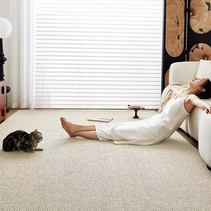 사이잘룩 고양이 매트 고양이 러그 카페트 스크래쳐 거실 미끄럼방지 사계절용