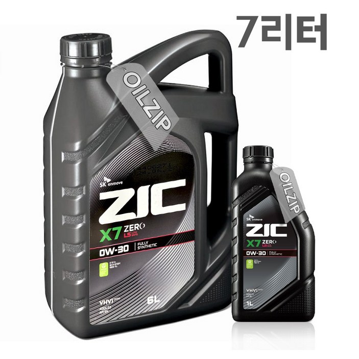 ZIC X7 ZERO LS 0W30 6L 1개 + 1L 1개, 1개, X7 ZERO LS 0W30 6L 1개+1L 1개, 0w30