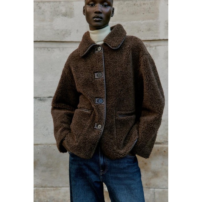 ZARA 자라 리버시블 무스탕 퍼 더블 코트 3046371 3046371