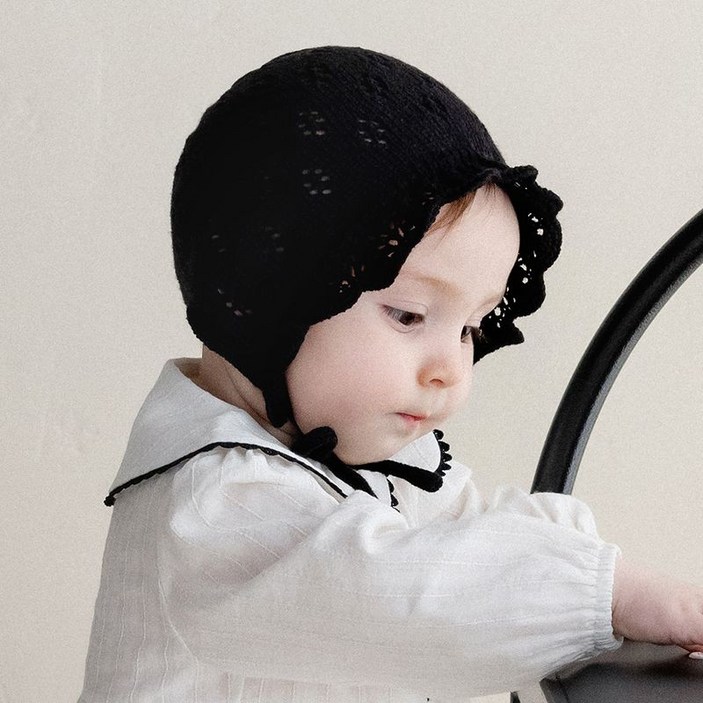 해피프린스 리브 니트 아기 보넷