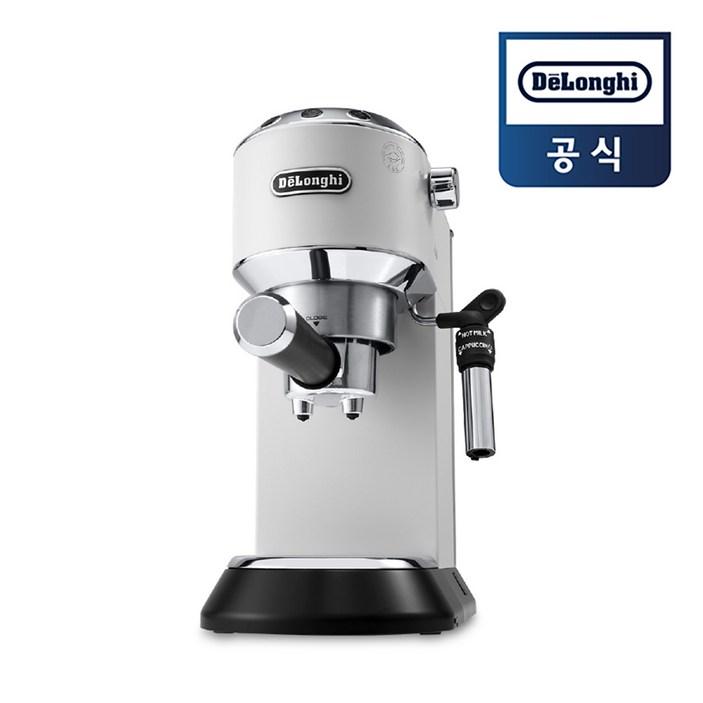 [원두 증정] 드롱기 뉴데디카 반자동 커피머신 EC685 (블랙화이트메탈), 화이트, EC685.W