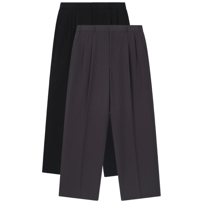 [바톨리니] 남성용 히든밴딩 와이드핏 데일리 와이드 슬랙스 팬츠 (M~6XL)