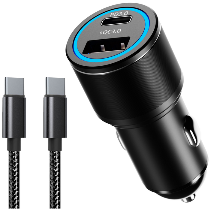 오어스 USB to C타입 38W 2포트 차량용 시거잭 고속 충전기