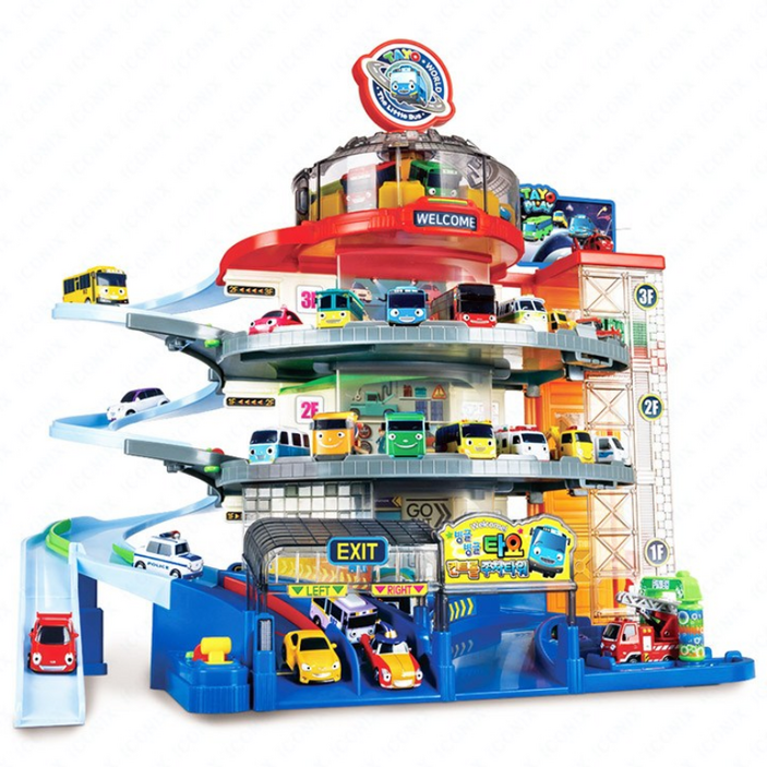 타요 빙글빙글 컨트롤 주차타워, 혼합색상, 1개