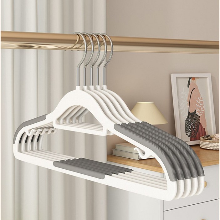 마크곤잘레스 논슬립 회전 어깨뿔방지 옷걸이, 화이트+그레이, 40개