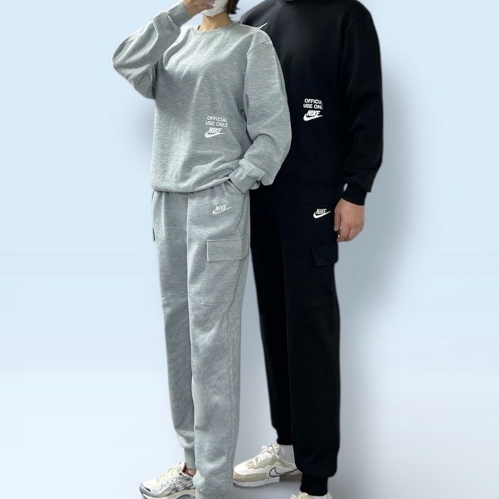 나이키 카고 맨투맨 포켓 트레이닝 세트 단체 커플 남여공용 봄신상 AL