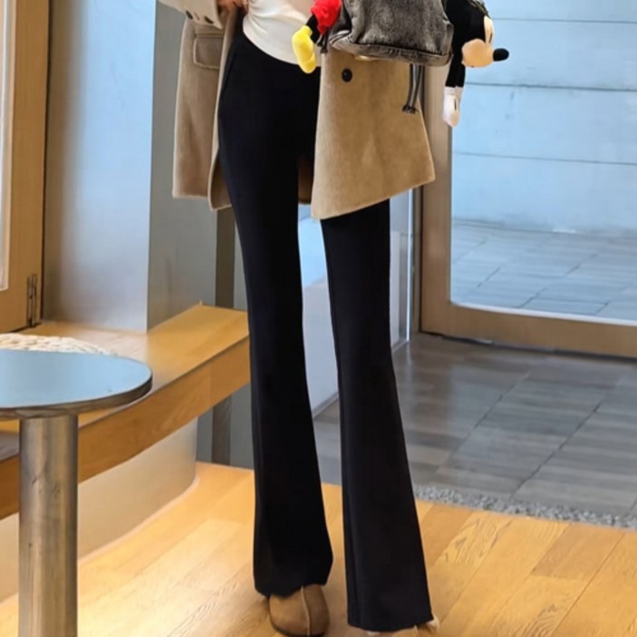 핑크셀럽 융털기모 땃땃 밴딩 부츠컷 슬랙스