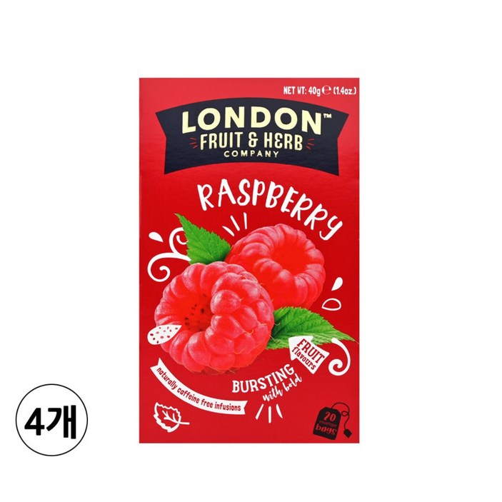 런던프룻허브 라즈베리 2g 20티백 x 4개, 40g, 20개입, 4개