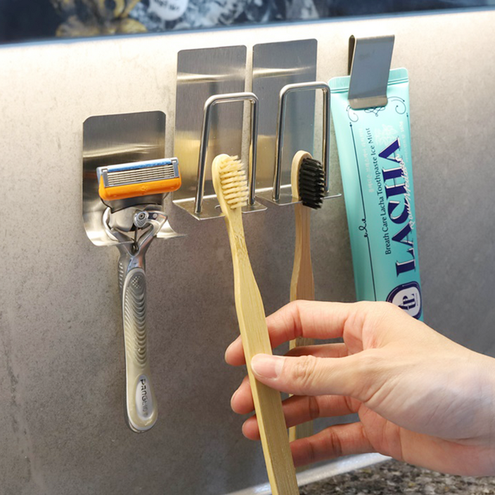디블릭 무타공 스테인리스 칫솔걸이, 단일색상, 1세트