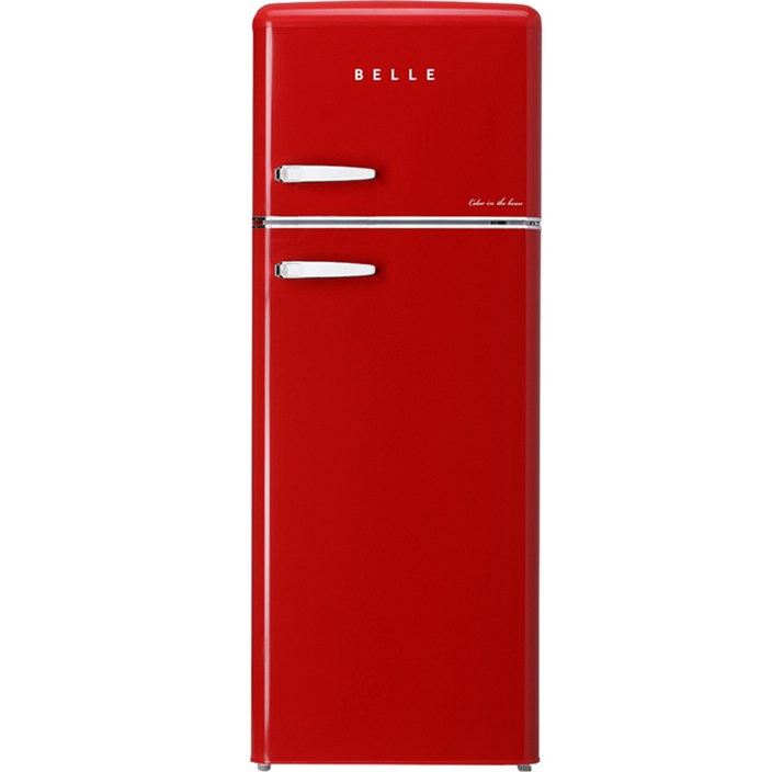 BELLE 레트로 글라스 소형 냉장고 211L 방문설치, RD22ARD, 레드