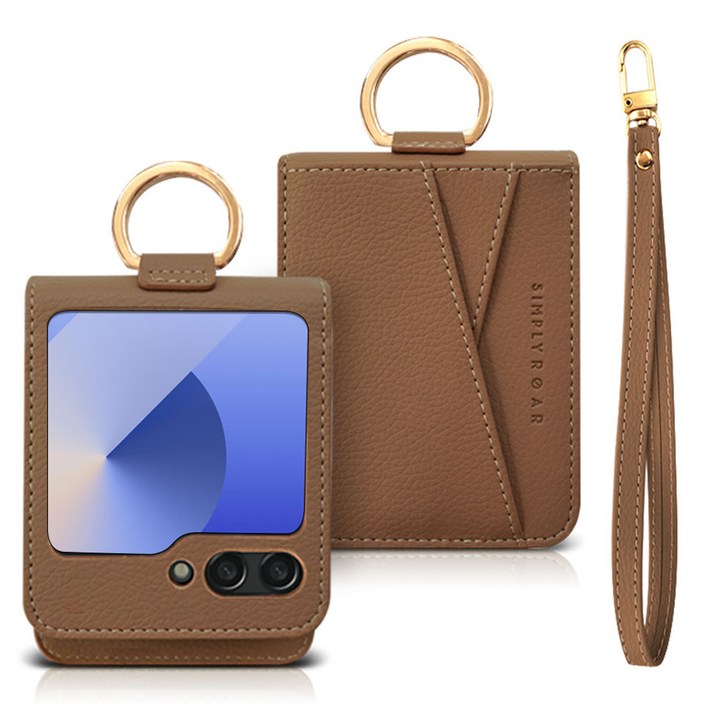 심플리로어 윈디 레더 휴대폰 케이스 + 손목 스트랩