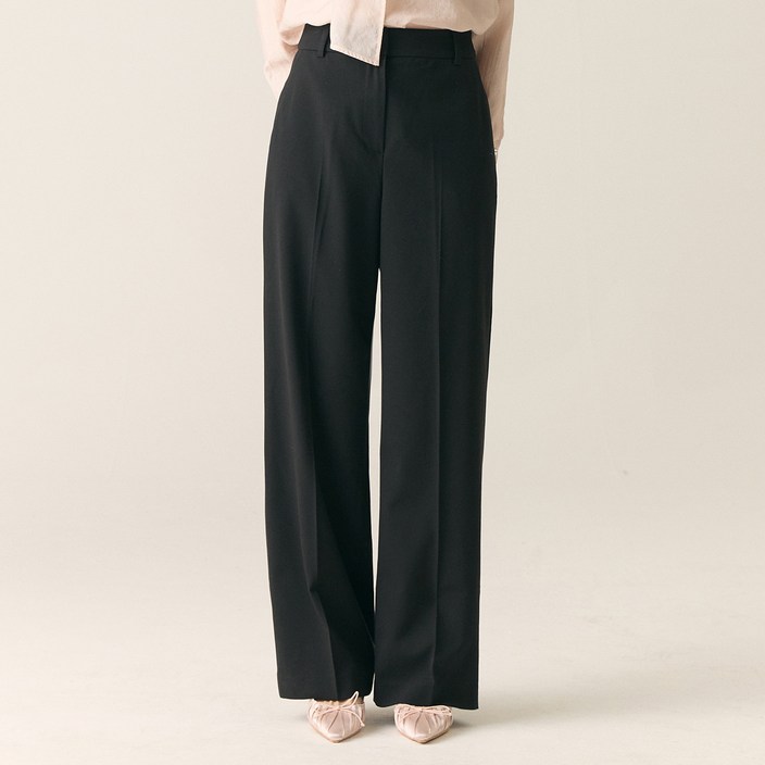 로엠 여성용 세미와이드 밴딩 슬랙스