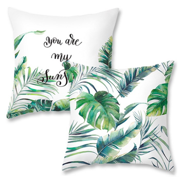 아리코 식물 드로잉 쿠션커버 2종 세트 C