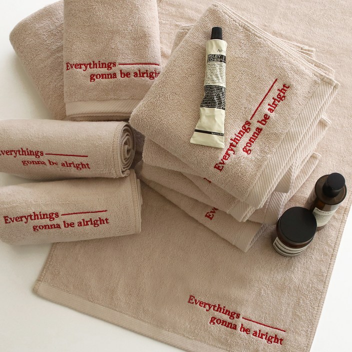 소프트터치 30수 면 레터링 자수 호텔수건 150g