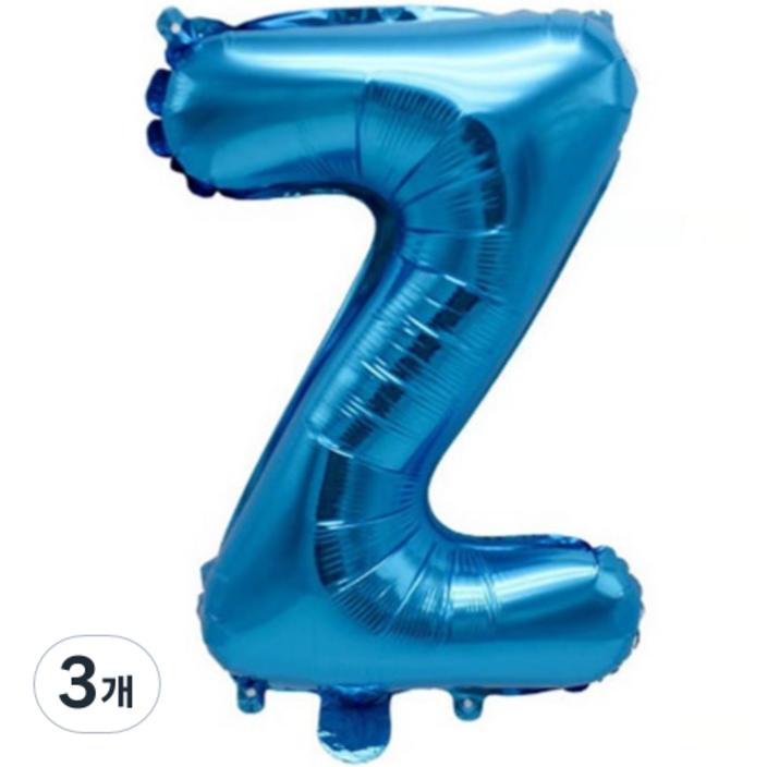 팡파티 레터링 알파벳 풍선 Z 40cm, 블루, 3개