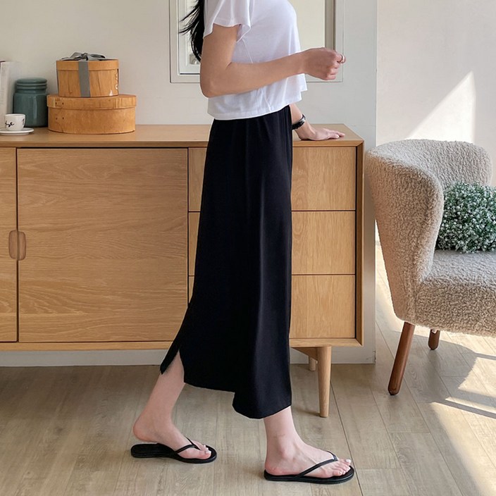 투데이앤룩 썸머쿨 H라인 밴딩 롱스커트